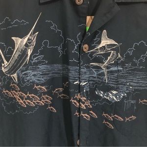 Guy Harvey Button up Sail Fish Short Sleeve Shirt.